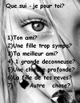 Que sui-je pour toi?